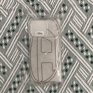 Diesel Clear Phone Case with Brown Outline for 17Pro